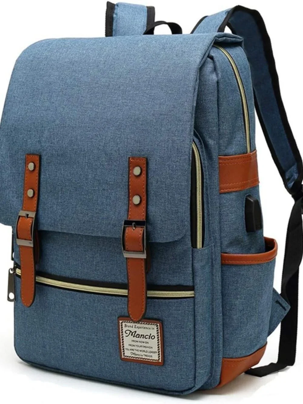 Stylish Slim Vintage Laptop Backpack for Travel, College, Day Trips - Fits 15.6